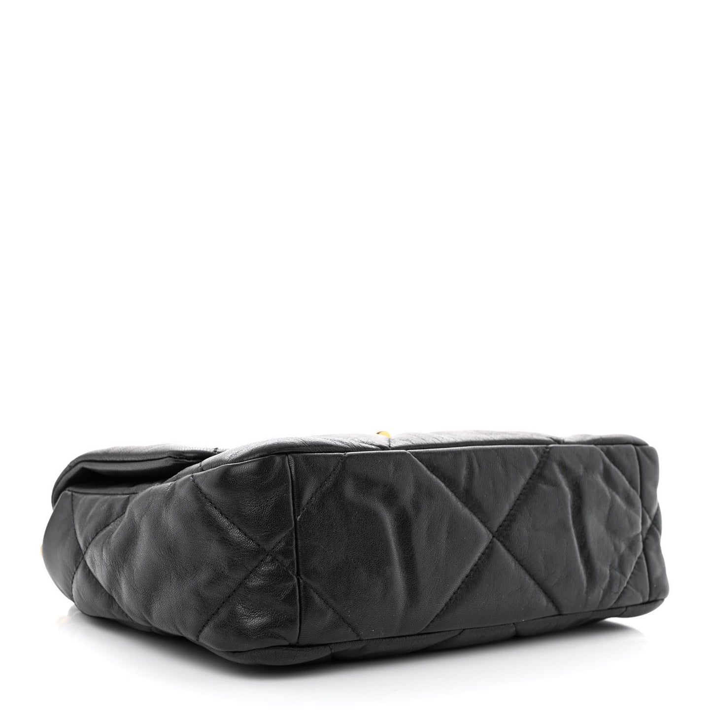 Shiny Goatskin Quilted Medium Chanel 19 Flap Black