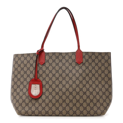 Gucci GG Supreme Monogram Large Reversible Tote Beige Red 1 of 16