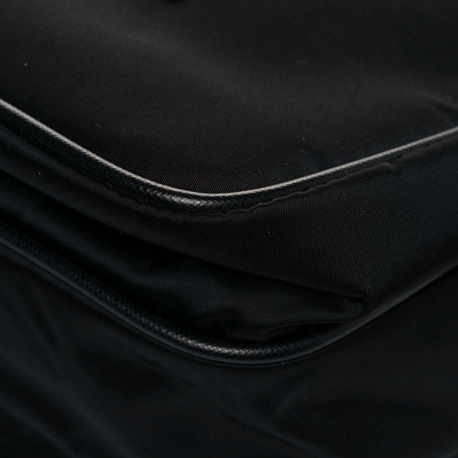Prada Tessuto Nylon Saffiano Logo Messenger Bag Black 8 of 11