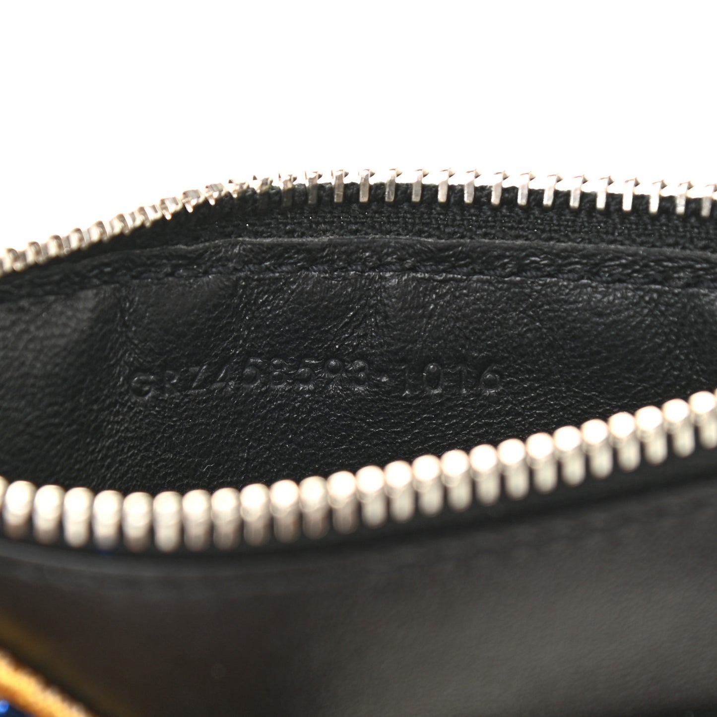 Calfskin Paris Rainbow Patch Fragments Zip Pouch Card Holder Black