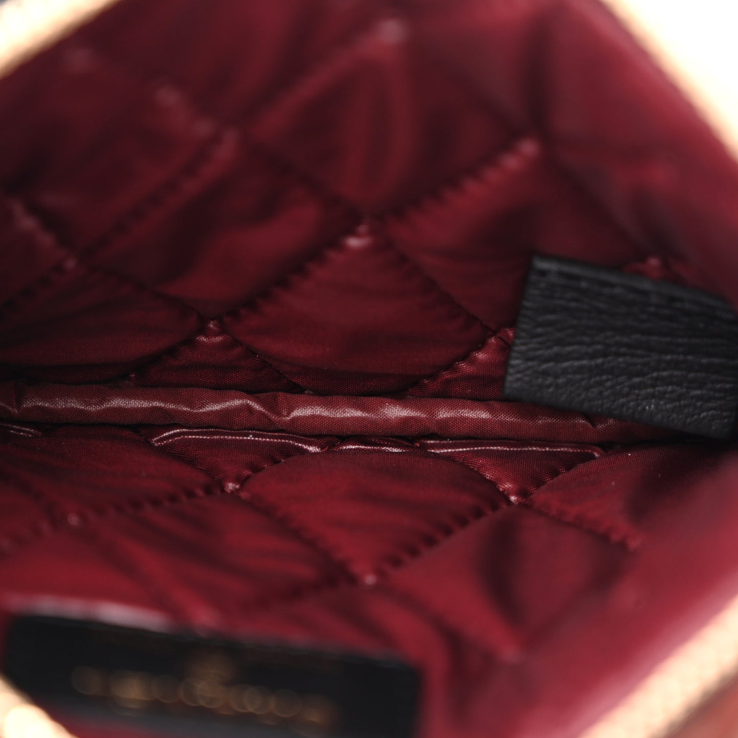 Aged Calfskin Quilted Small Lucky Charms Cosmetic Case Black