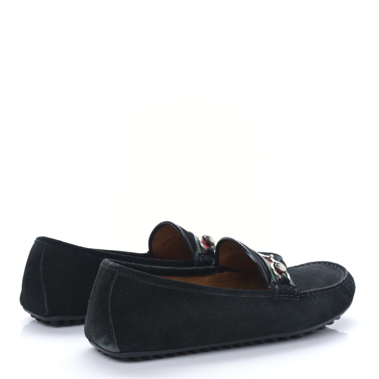 Suede Web Mens Horsebit Driver Loafers 9 Black