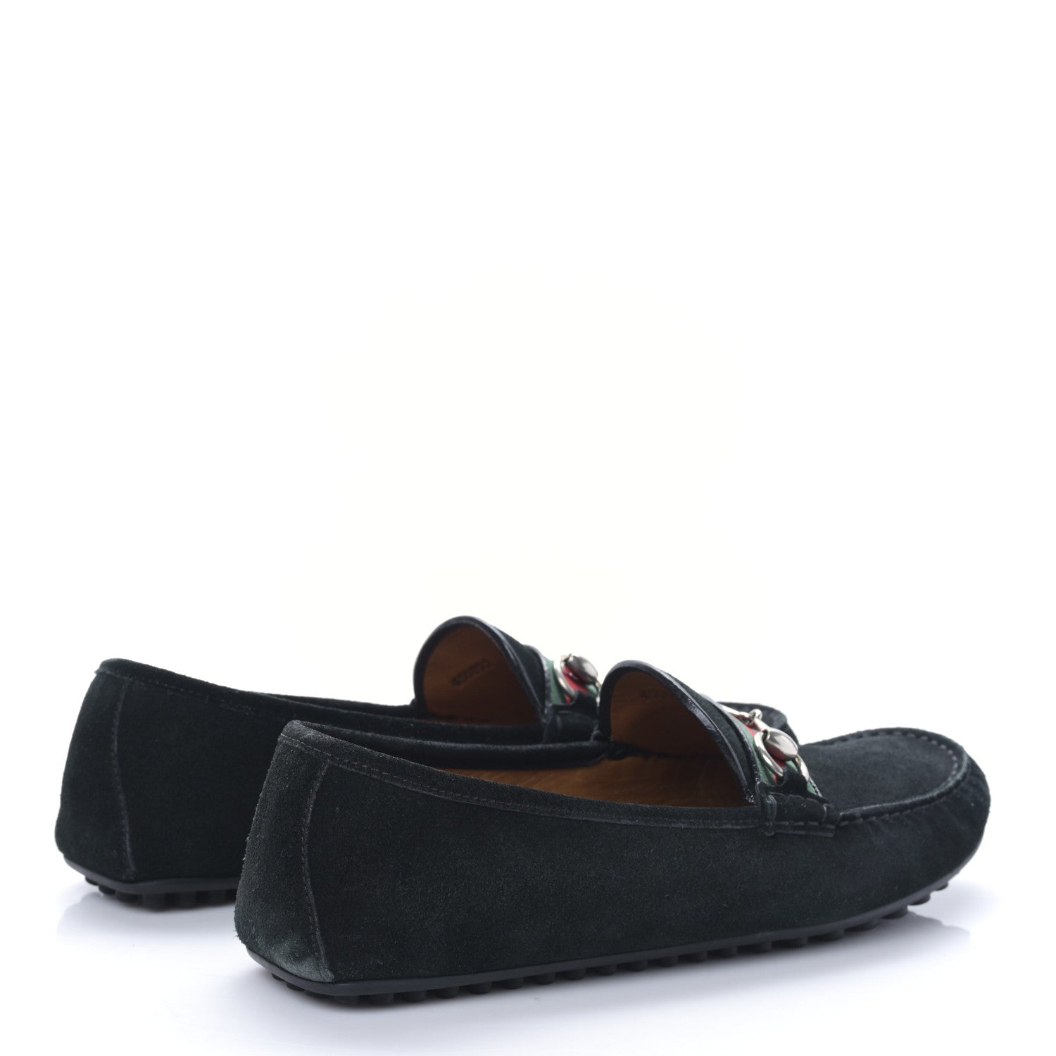 Gucci Suede Web Mens Horsebit Driver Loafers 9 Black 4 of 8