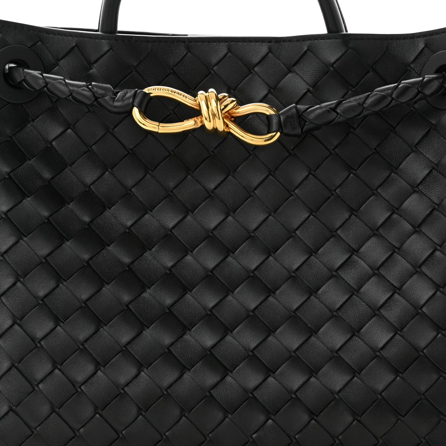 Nappa Intrecciato Medium Andiamo Shoulder Bag Black