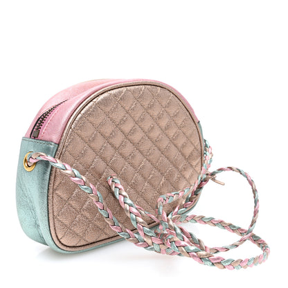 Gucci Laminated Nappa Trapuntata Mini Zumi Dome Shoulder Bag Rosa Lago Rame 3 of 10