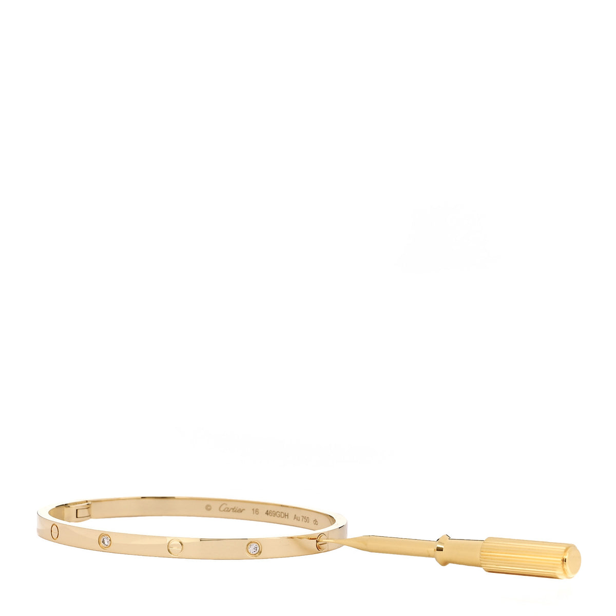 Cartier 18K Yellow Gold 6 Diamond Small LOVE Bracelet 16 3 of 7