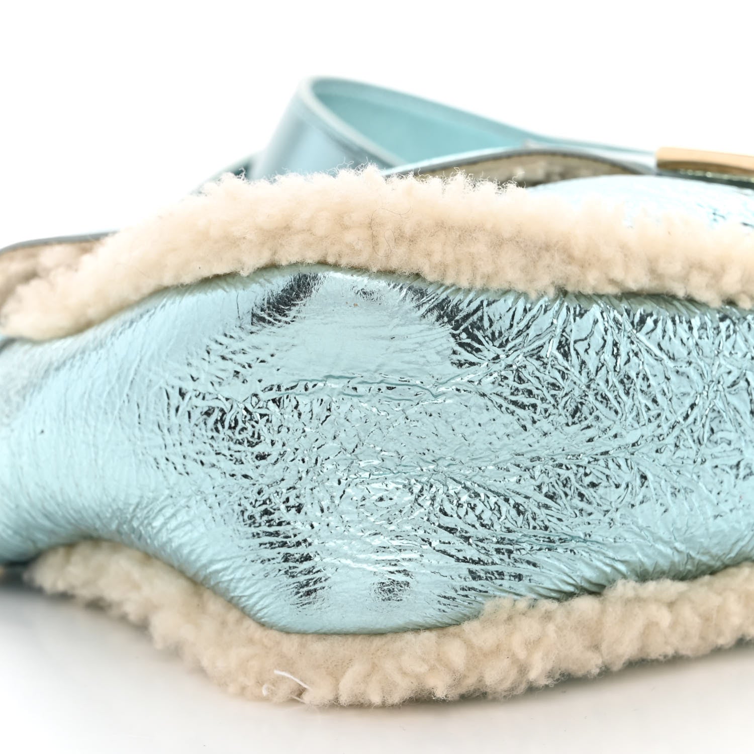 Fendi Metallic Lambskin Sheepskin Fur Re-Edition 2005-2006 Baguette Light Blue 10 of 12
