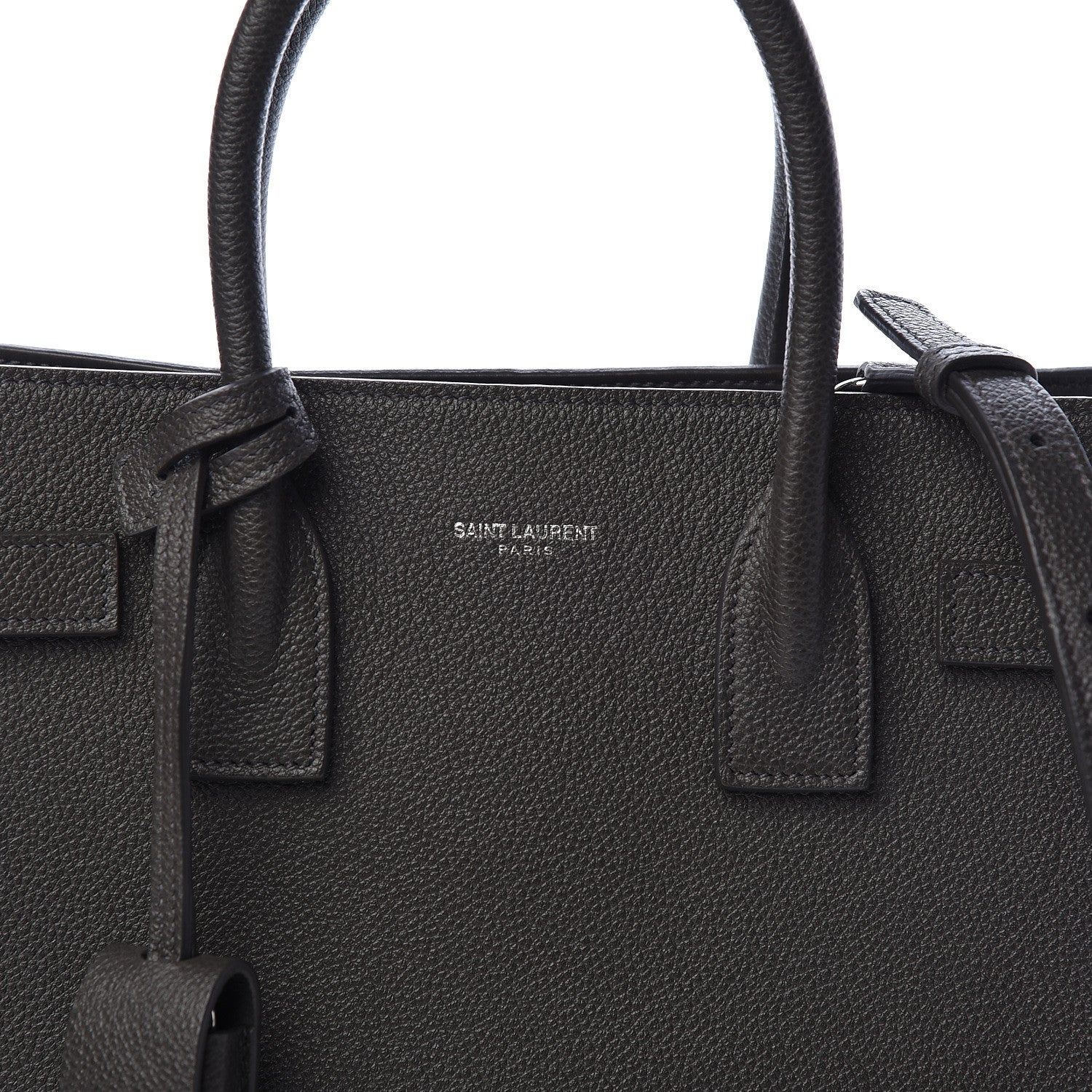 Saint Laurent Grained Calfskin Baby Sac De Jour Coal 7 of 9