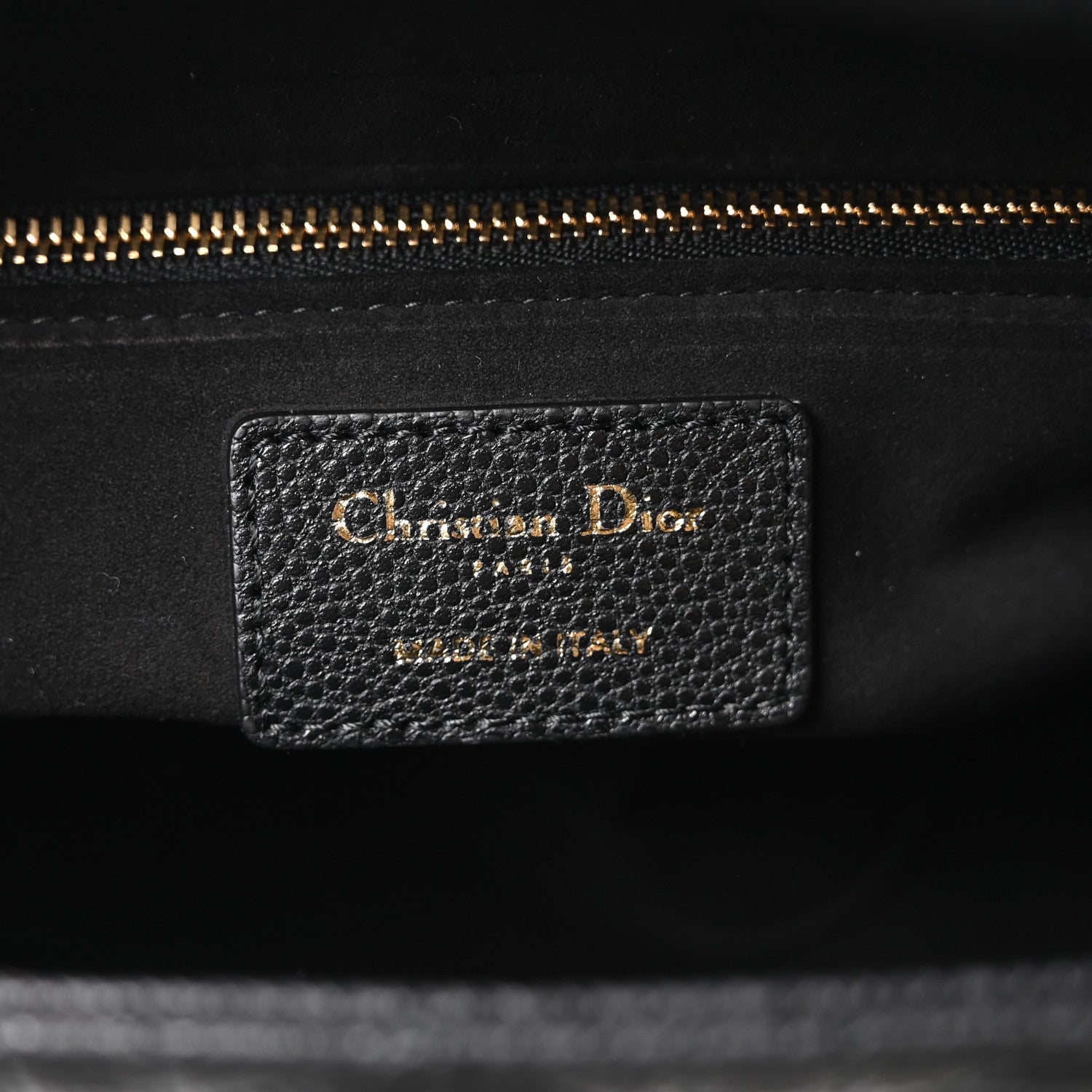 Christian Dior Grained Calfskin Cannage Medium Lady Dior Black 6 of 10