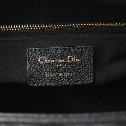 Christian Dior Grained Calfskin Cannage Medium Lady Dior Black 6 of 10