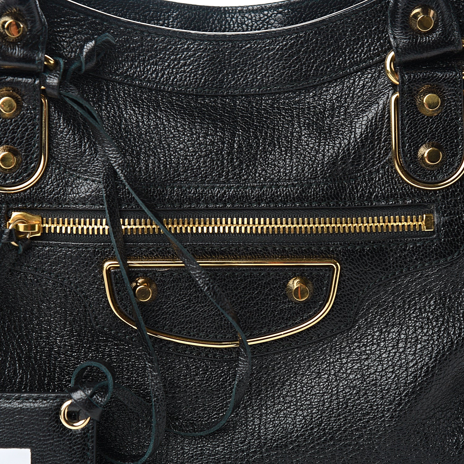 Balenciaga Chevre Gold Metallic Edge Hardware City Black 7 of 9