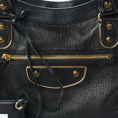 Balenciaga Chevre Gold Metallic Edge Hardware City Black 7 of 9