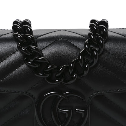 Gucci Calfskin Matelasse Monochrome GG Marmont Chain Belt Bag Black 8 of 10