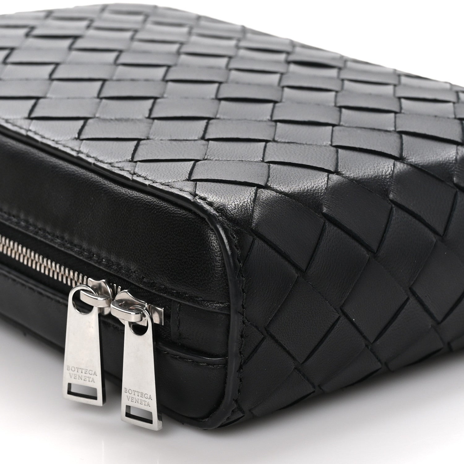 Bottega Veneta Nappa Intrecciato Zip Around Crossbody Bag Black 8 of 9