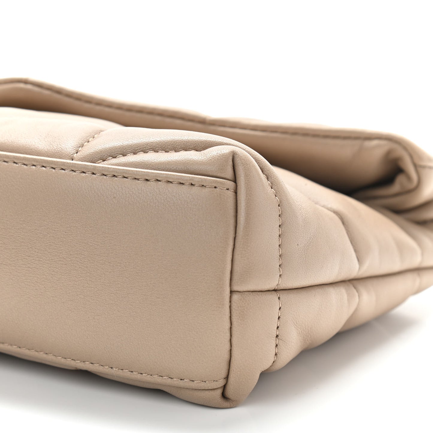 Lambskin Quilted Toy Loulou Puffer Monogram Chain Satchel Nude Powder
