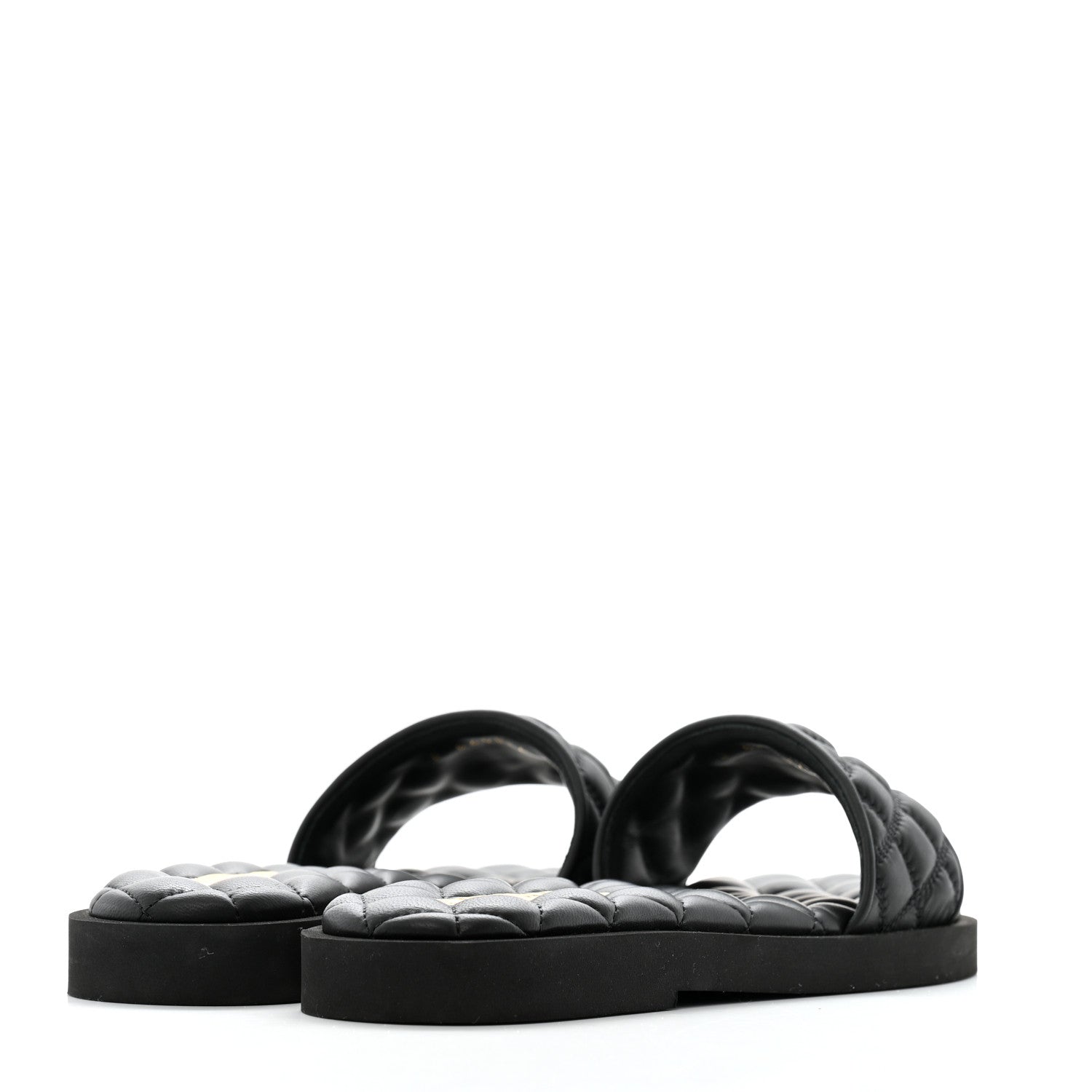 Chanel Lambskin Quilted Textured CC Mules Sandals 39 Black 5 of 12