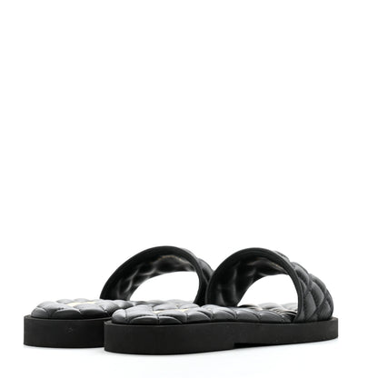 Chanel Lambskin Quilted Textured CC Mules Sandals 39 Black 5 of 12