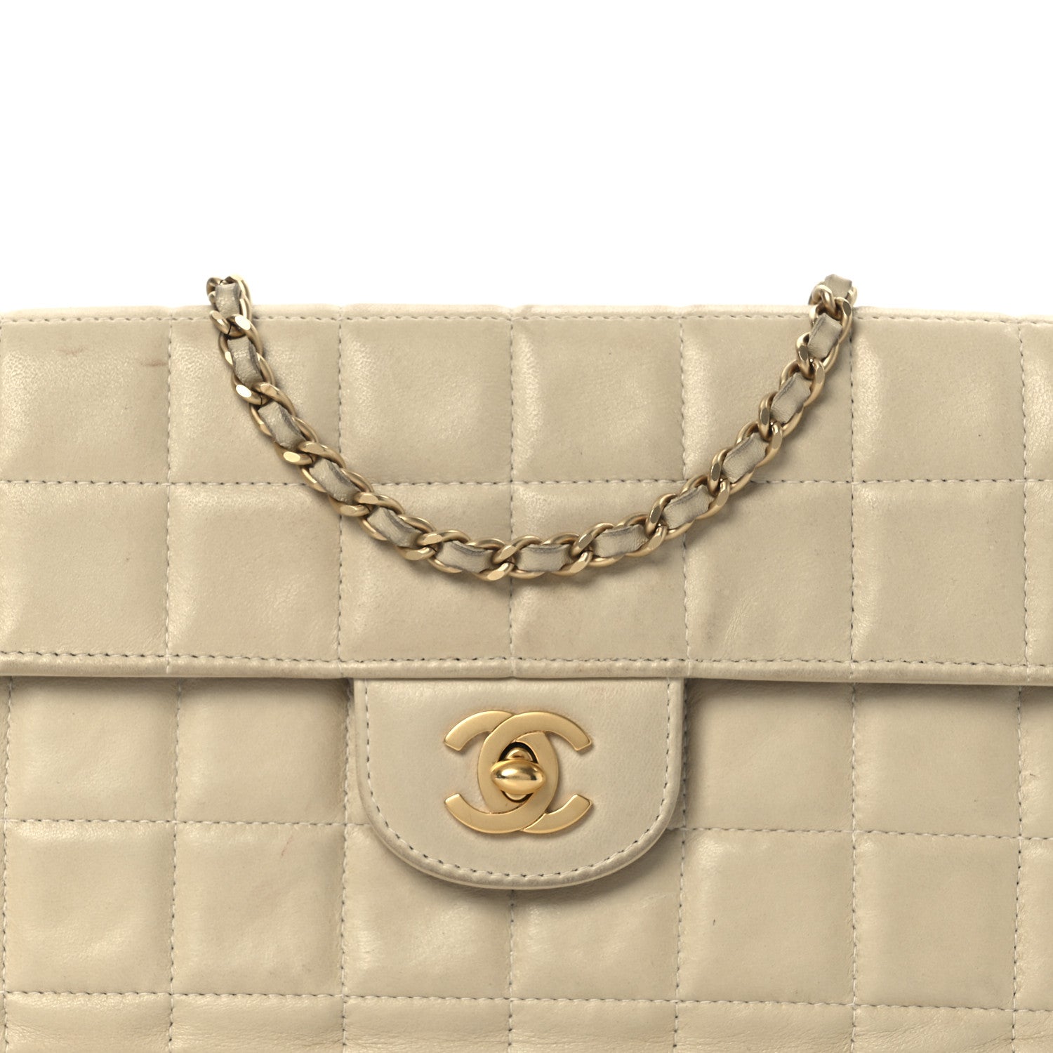 Chanel Lambskin East West Chocolate Bar Flap Ivory 8 of 16
