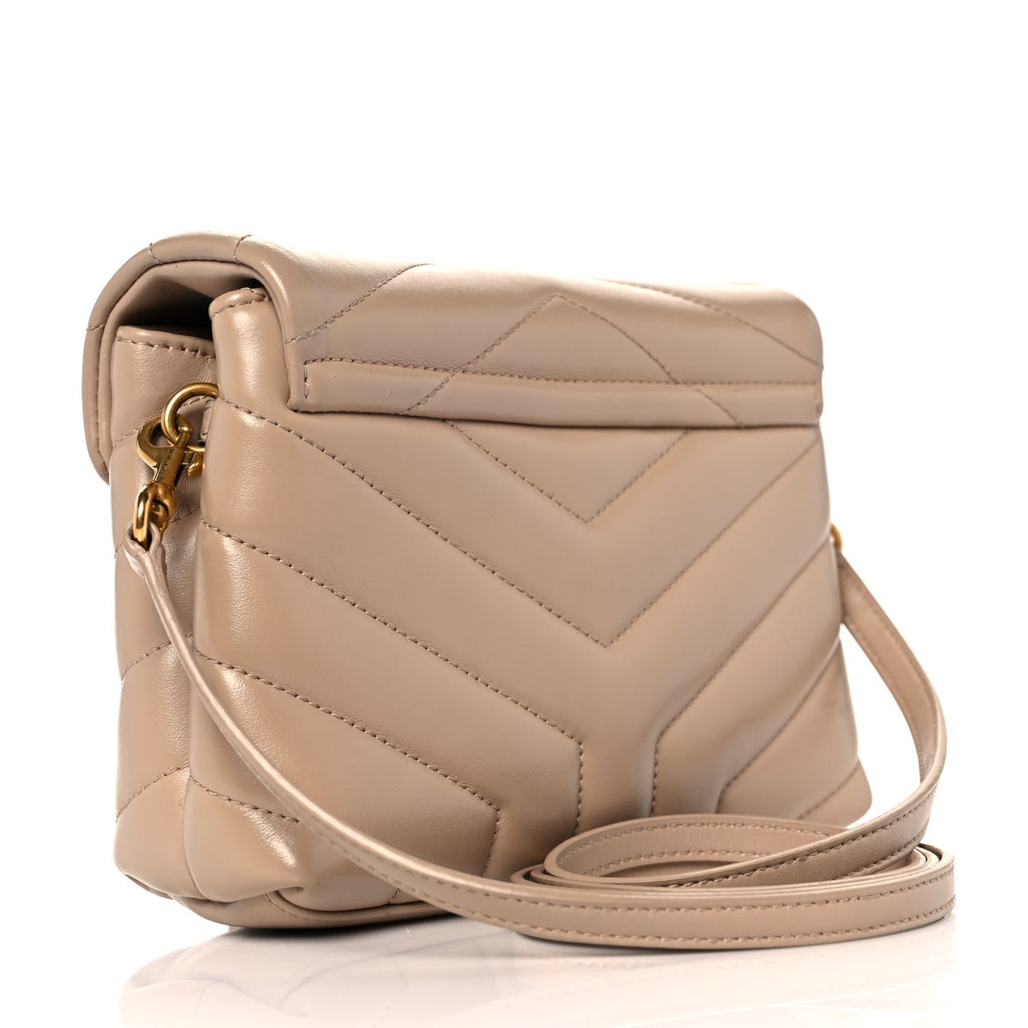 Calfskin Y Quilted Monogram Toy Loulou Crossbody Bag Dark Beige