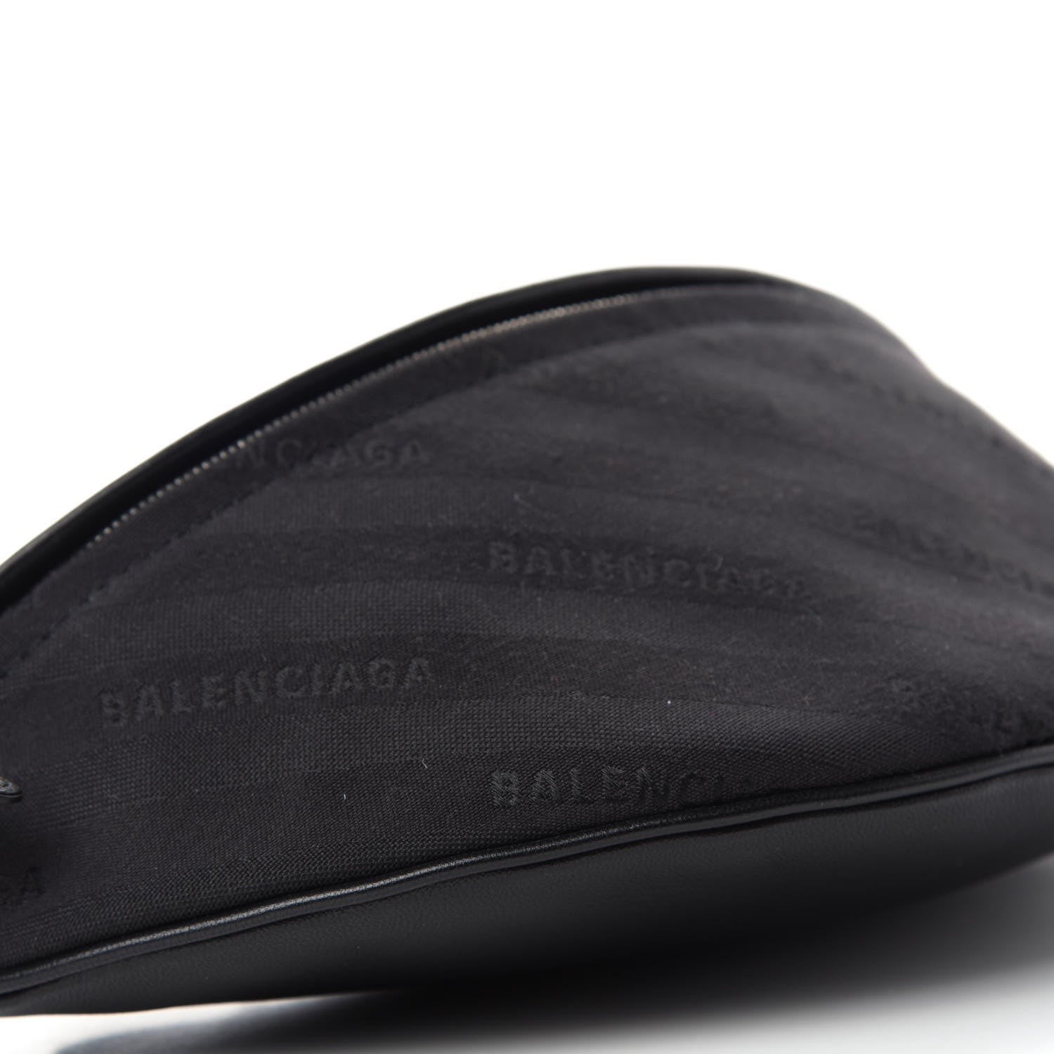 Balenciaga Canvas Jacquard Diagonal Allover Logo XS Souvenir Belt Bag Black 7 of 11