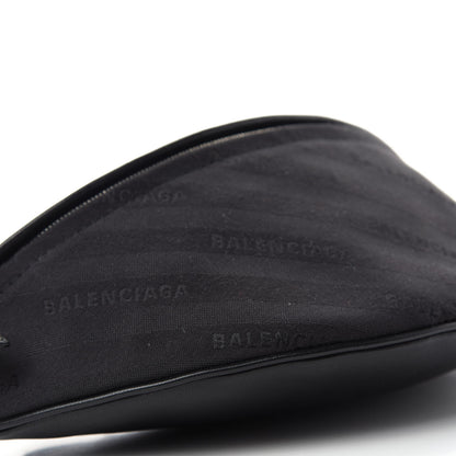 Balenciaga Canvas Jacquard Diagonal Allover Logo XS Souvenir Belt Bag Black 7 of 11