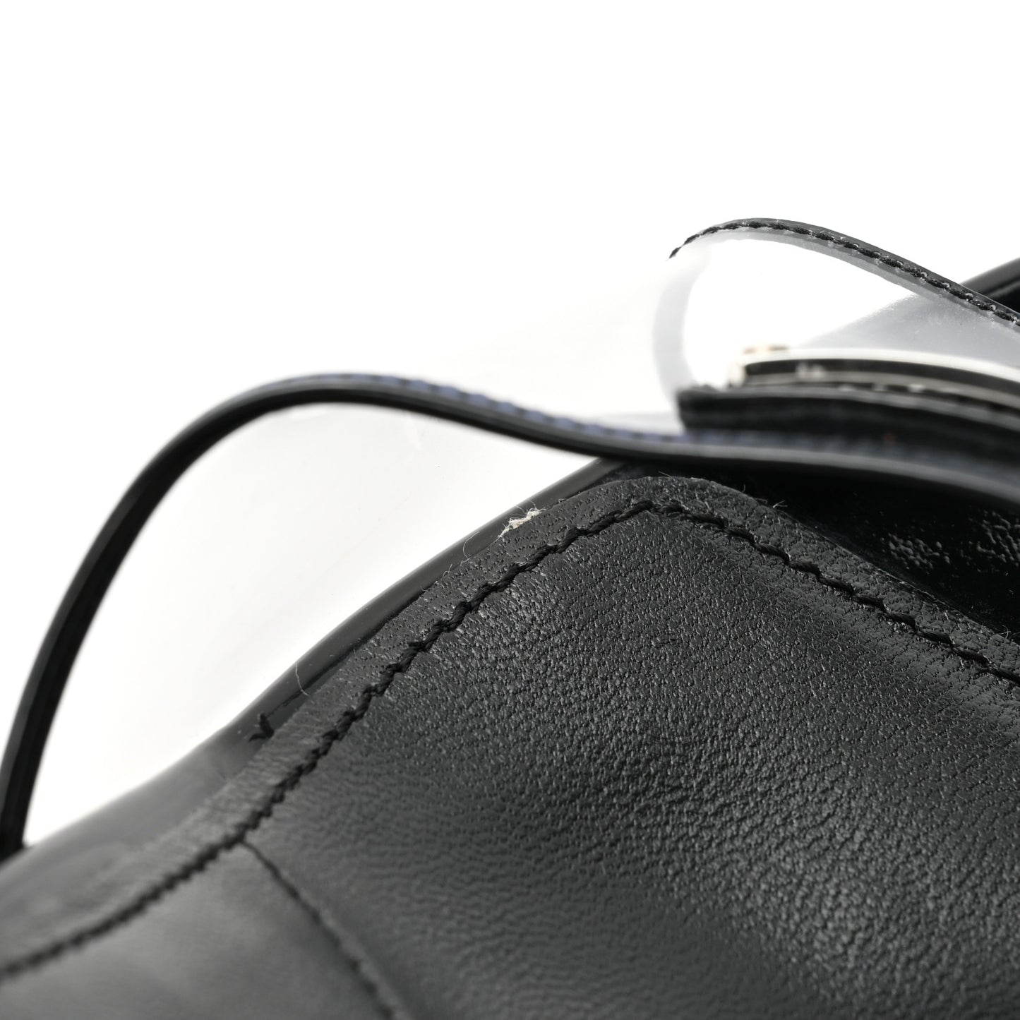 Plexiglass Vernice Metal Triangle Logo 65mm Slide Sandals 36.5 Black