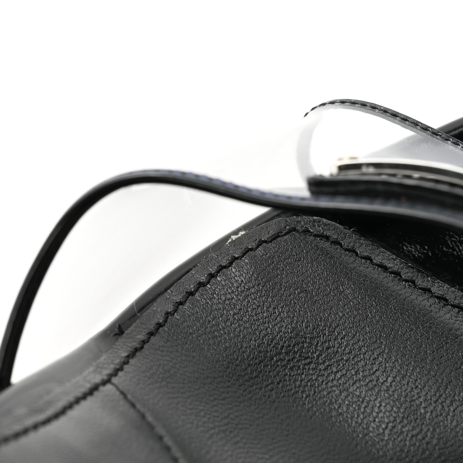 Prada Plexiglass Vernice Metal Triangle Logo 65mm Slide Sandals 36.5 Black 9 of 9