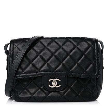 Chanel Lambskin Quilted Messenger Bag Black 1 of 21
