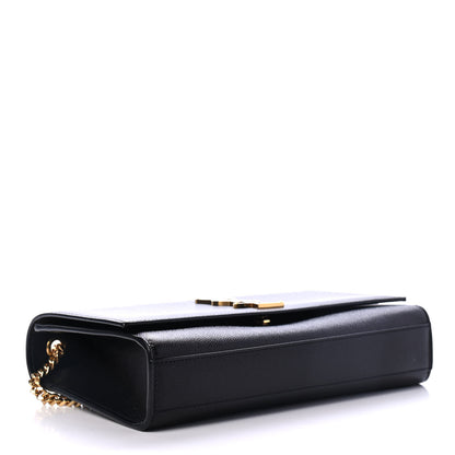 Saint Laurent Grain De Poudre Medium Classic Monogram Kate Satchel Black 3 of 4