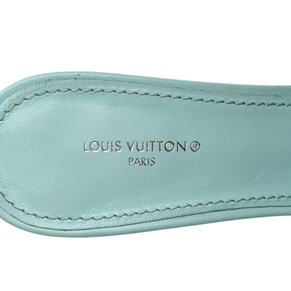 Louis Vuitton Lambskin Embossed Monogram Revival High Heel Mules 39 Light Blue 7 of 8