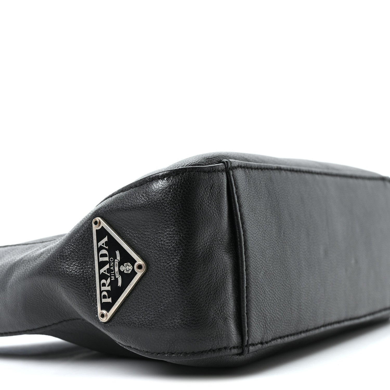 Prada Nappa Mini Triangle Hobo Black 8 of 9