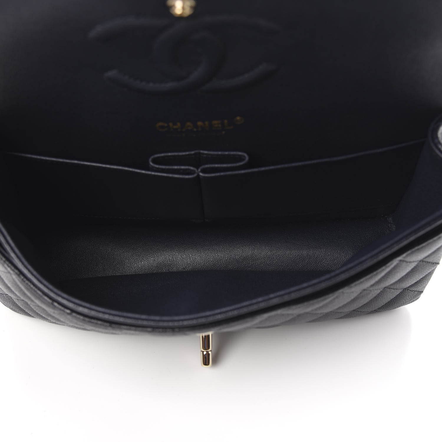 Chanel Caviar Quilted Medium Double Flap Navy 5 of 10