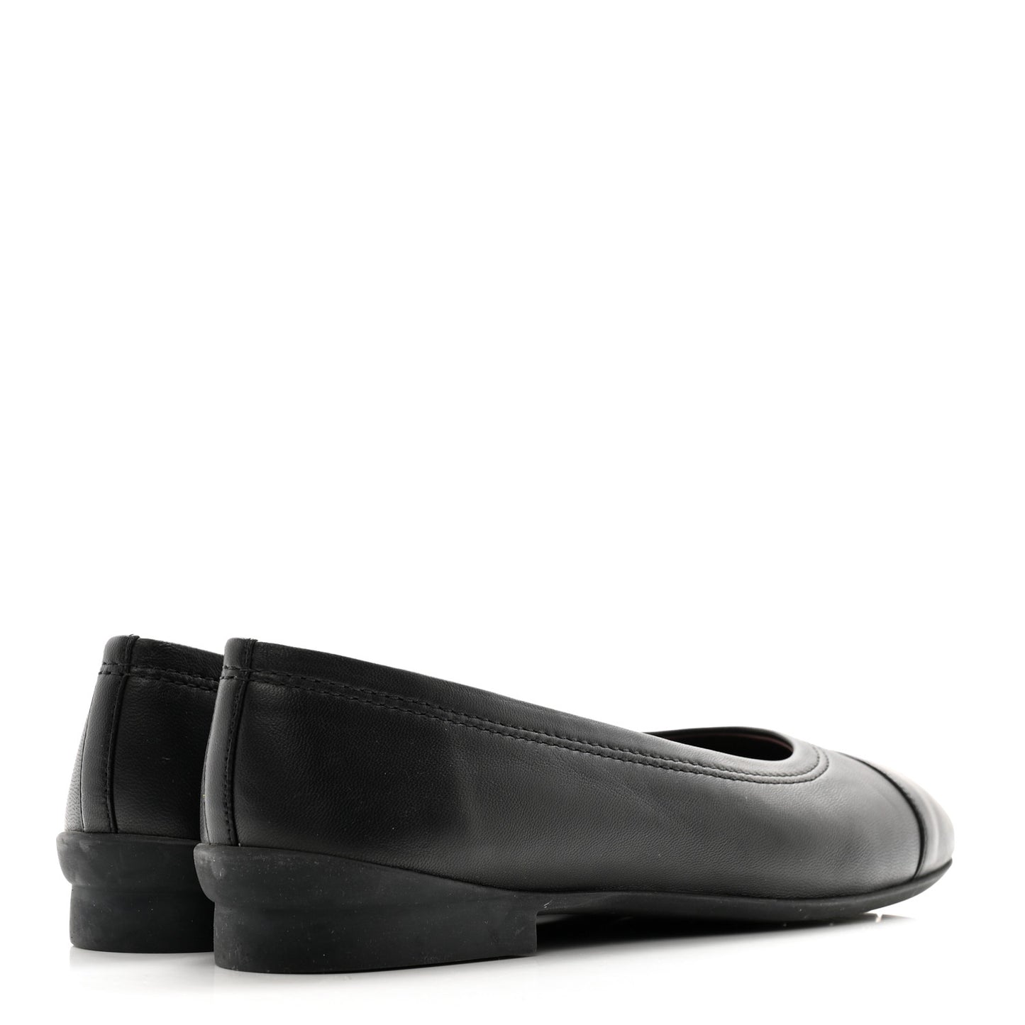 Lambskin Cap Toe CC Uniform Ballerina Flats 39 Black