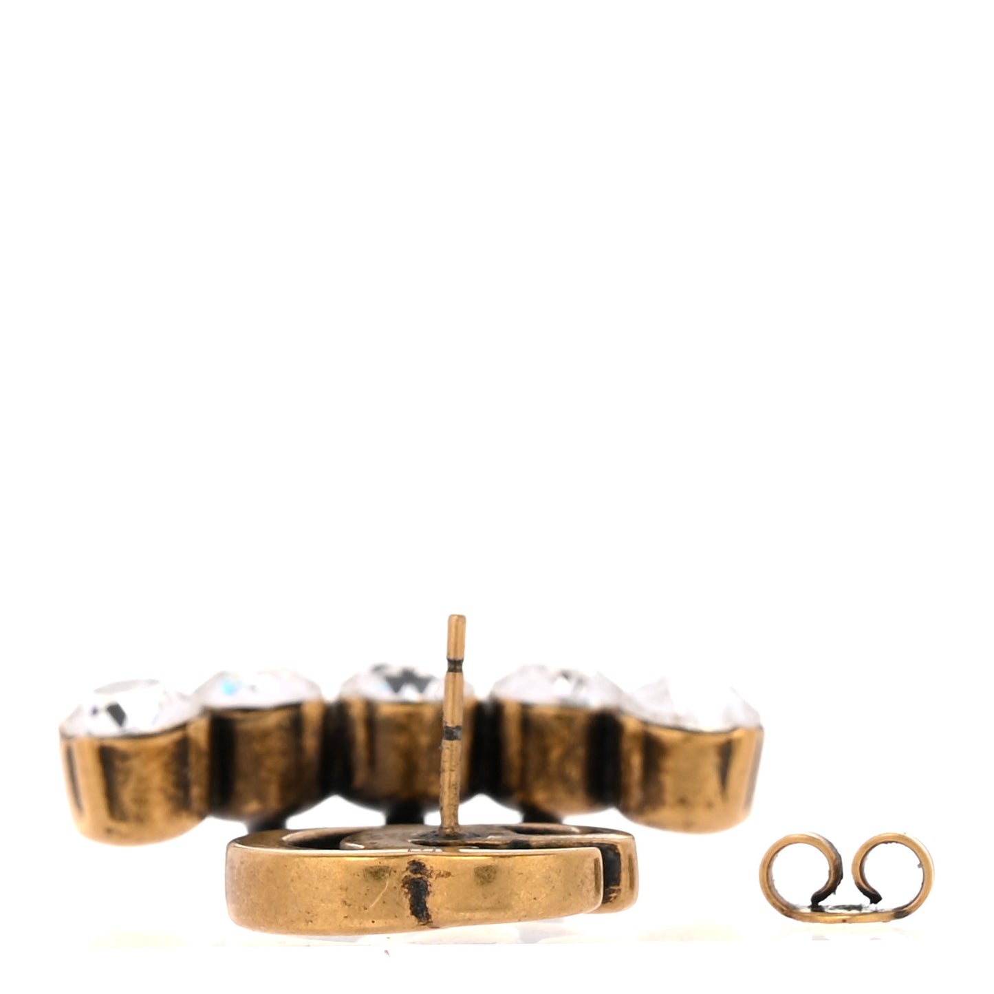 Crystal Single GG Earring Gold