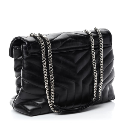 Saint Laurent Calfskin Y Quilted Monogram Medium Loulou Chain Satchel Black 3 of 12