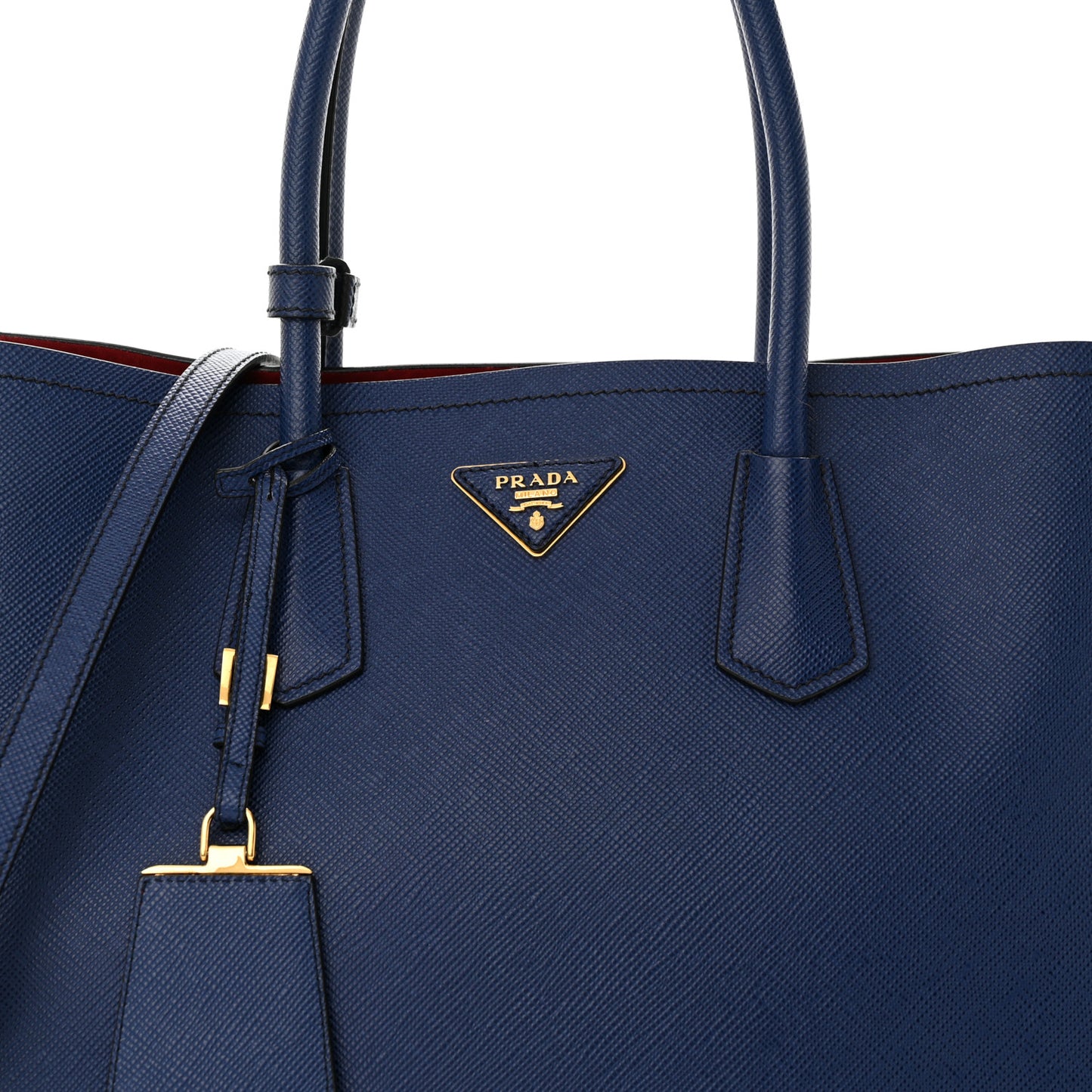 Saffiano Cuir Large Double Bag Bleuette
