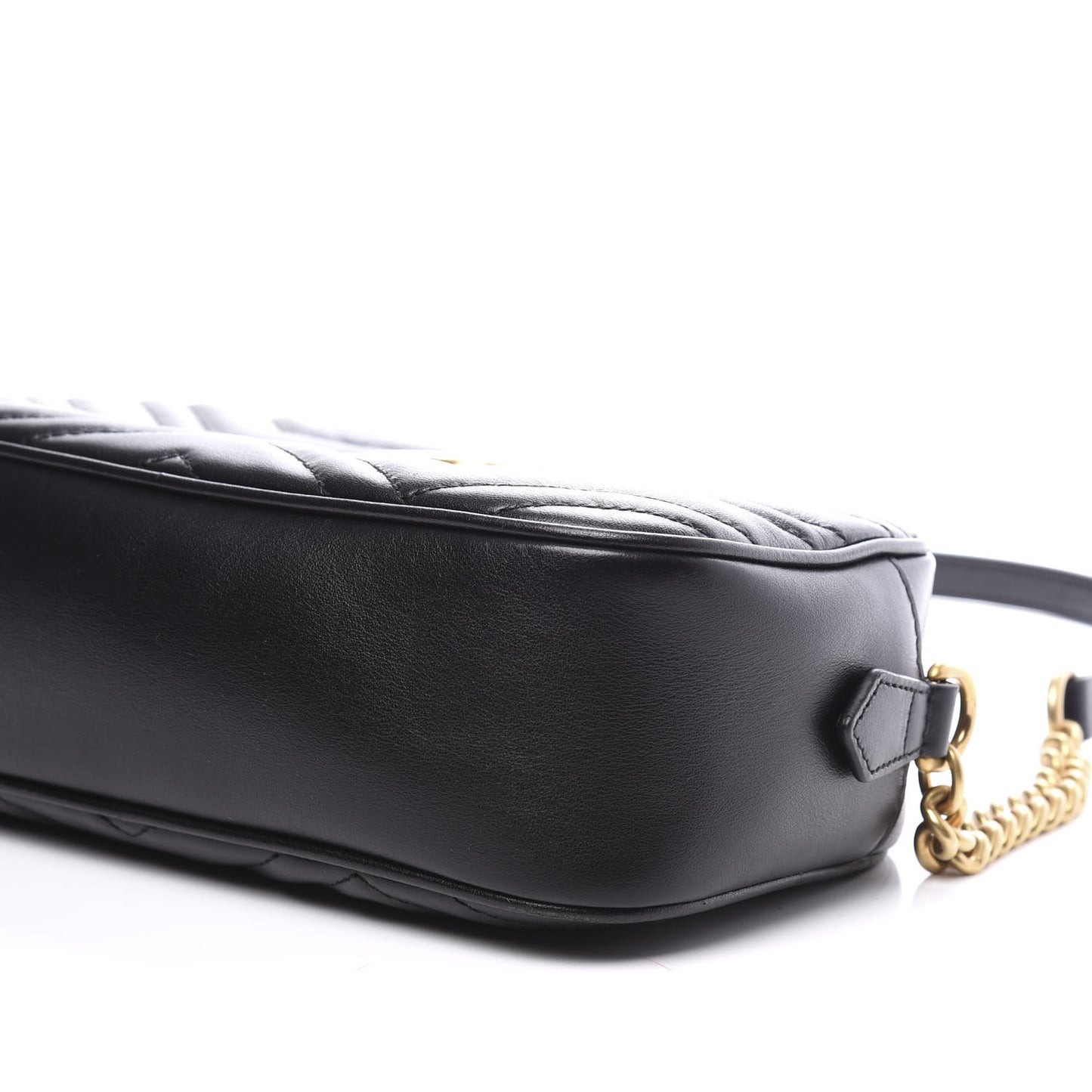 Calfskin Matelasse Small GG Marmont Chain Shoulder Bag Black