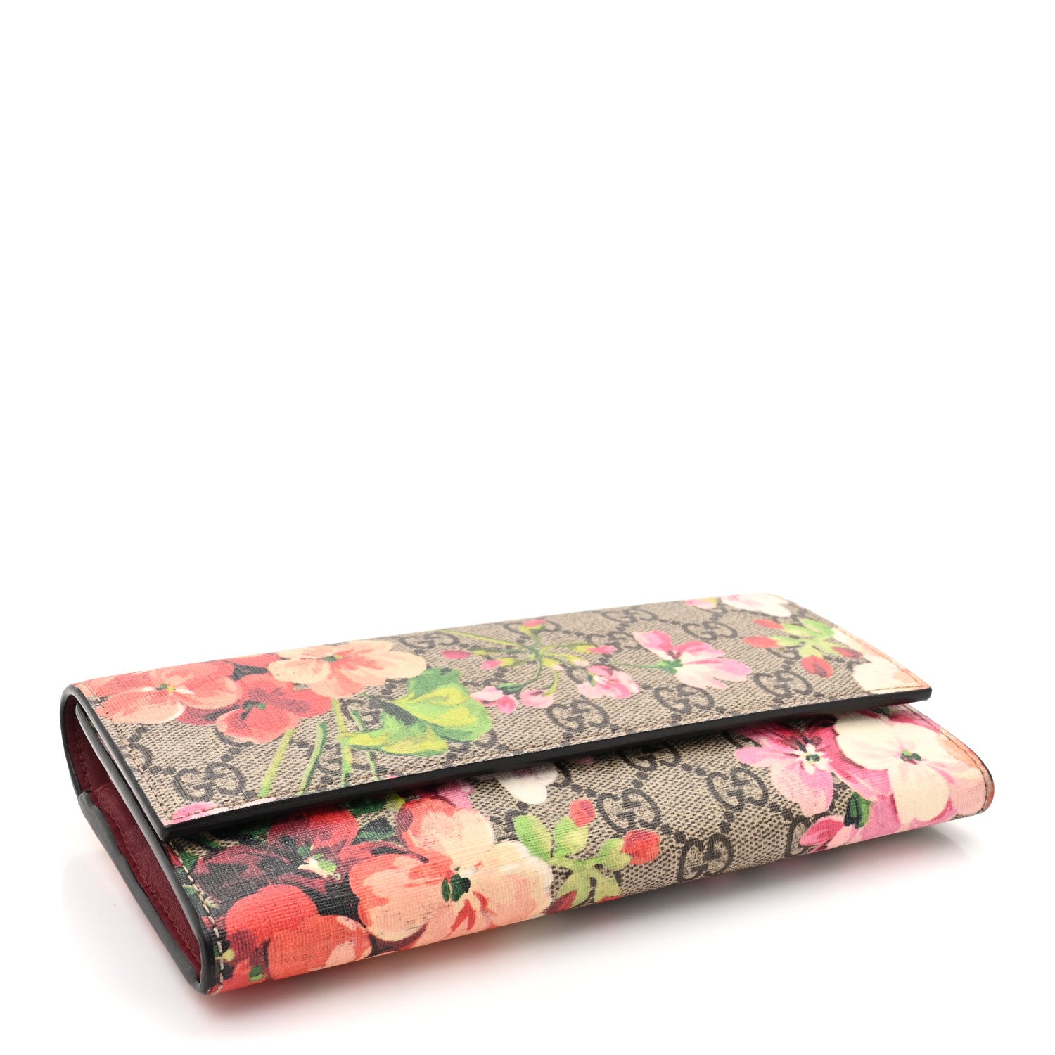 Gucci GG Supreme Monogram Blooms Continental Wallet Beige Multicolor Dry Rose 5 of 9