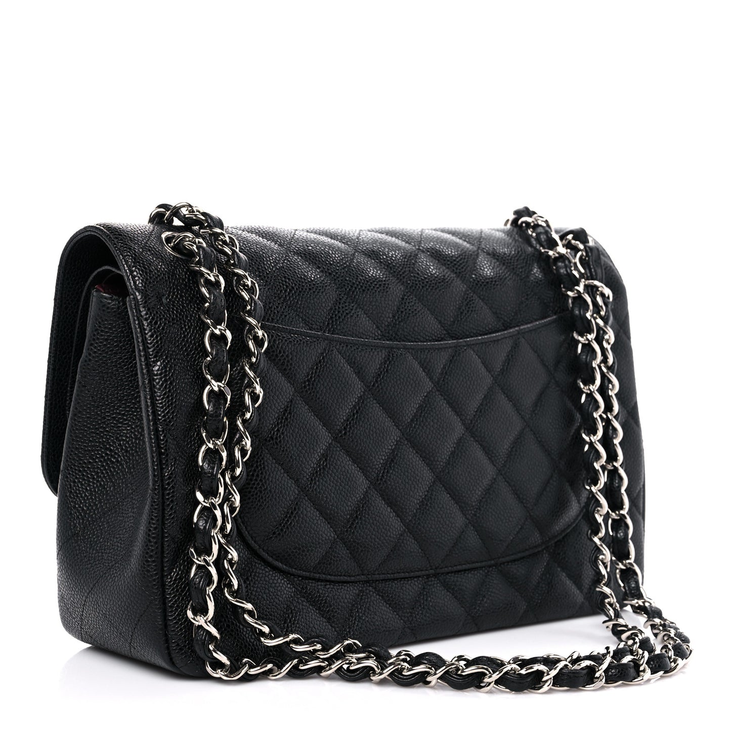 Caviar Quilted Jumbo Double Flap Black
