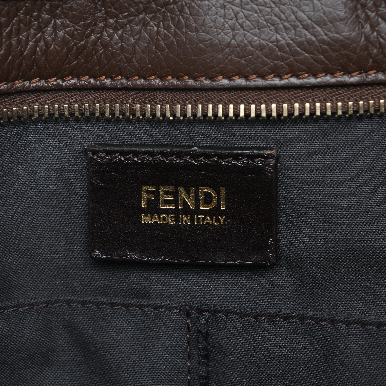 Fendi Zucca Vitello Artic Grande Shopping Tote Tobacco Castagna 7 of 8
