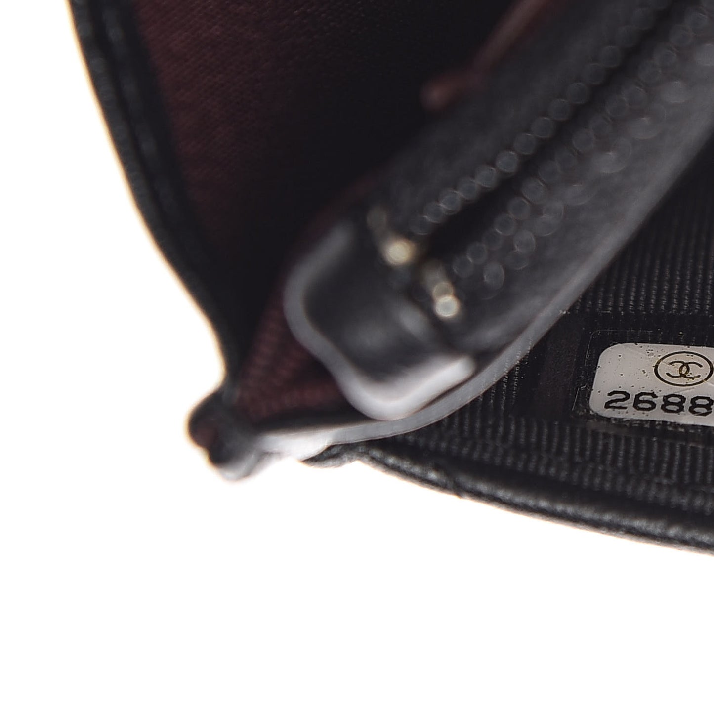 Lambskin Chevron Quilted Wallet On Chain WOC Black