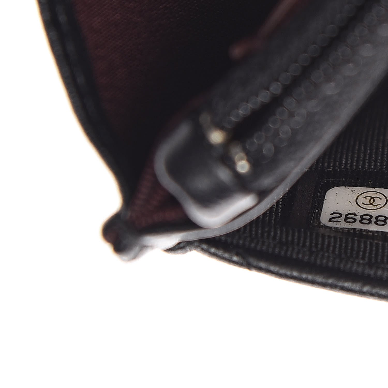 Chanel Lambskin Chevron Quilted Wallet On Chain WOC Black 10 of 12