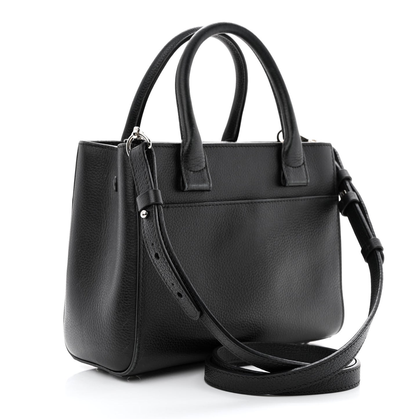 Grained Calfskin Mini Neo Executive Shopper Tote Black
