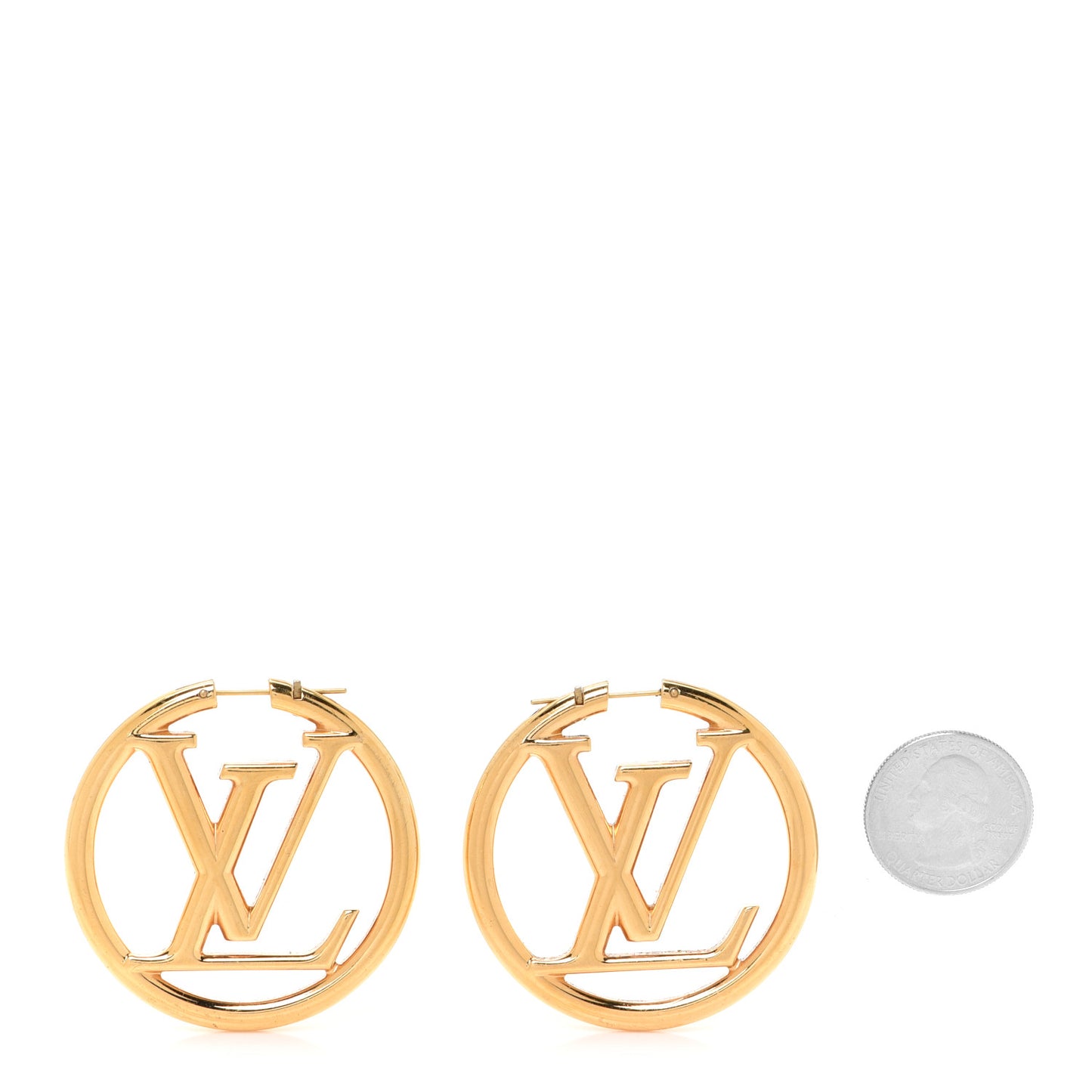 Metal Louise Hoop Earrings Gold