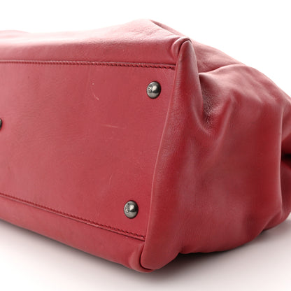 Fendi Vitello Suede Large Peekaboo Iconic Satchel Rubino Peonia 11 of 16