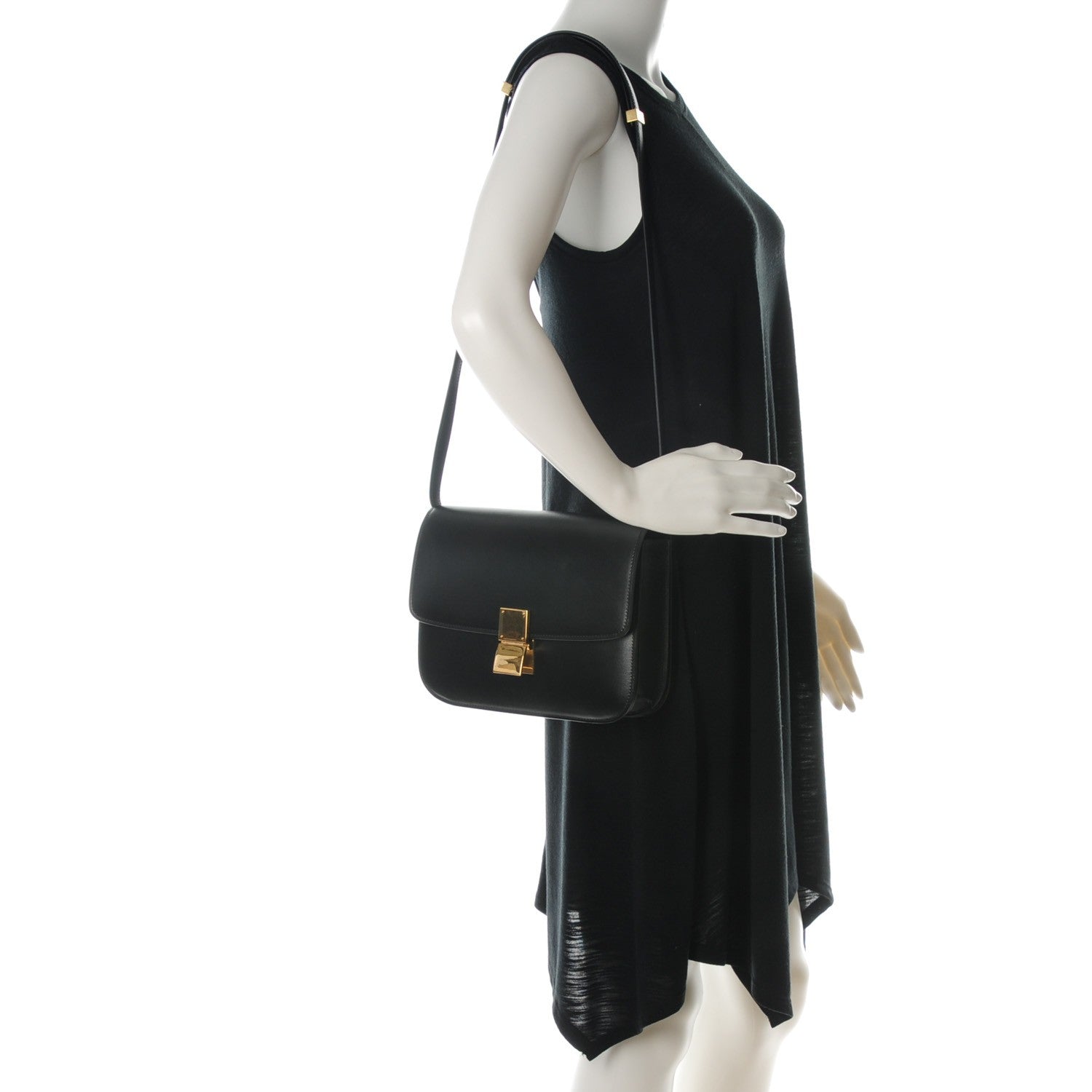 Celine Box Calfskin Medium Classic Box Flap Bag Black 2 of 7