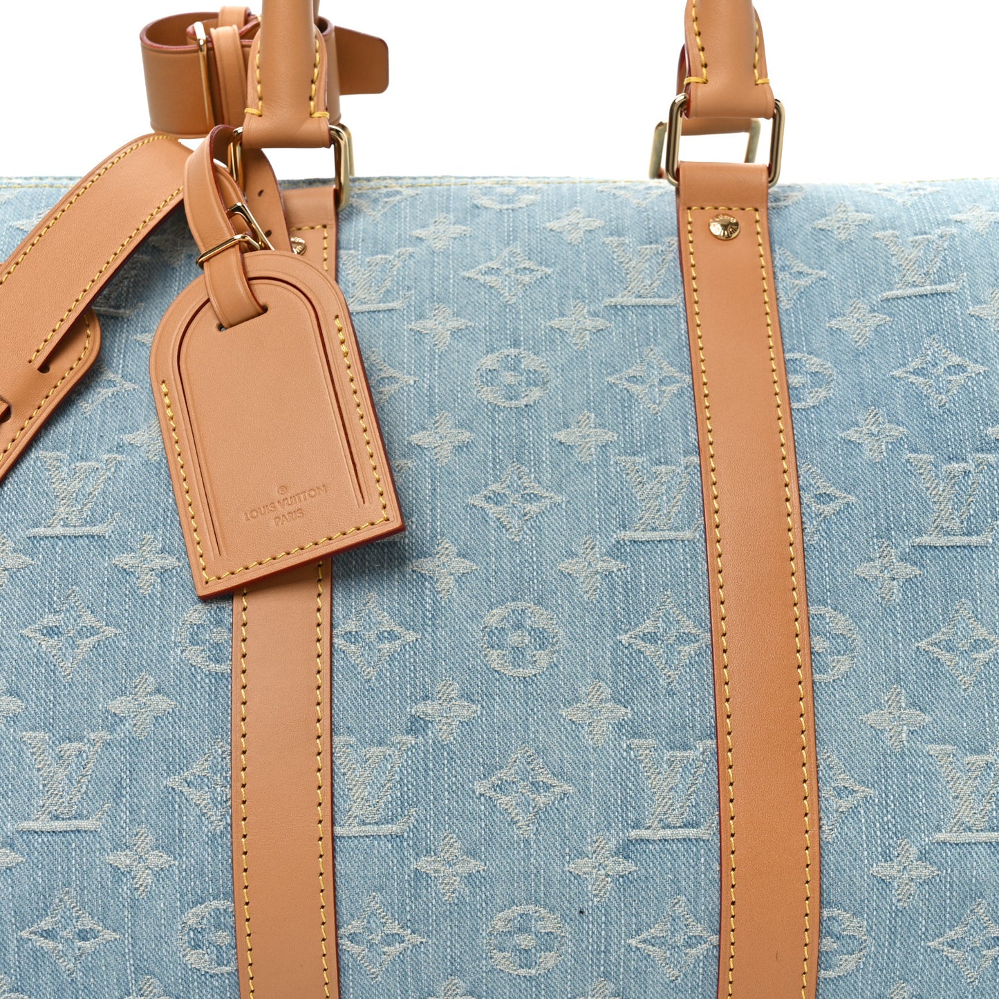 Denim Monogram Keepall Bandouliere 45 Sky Blue