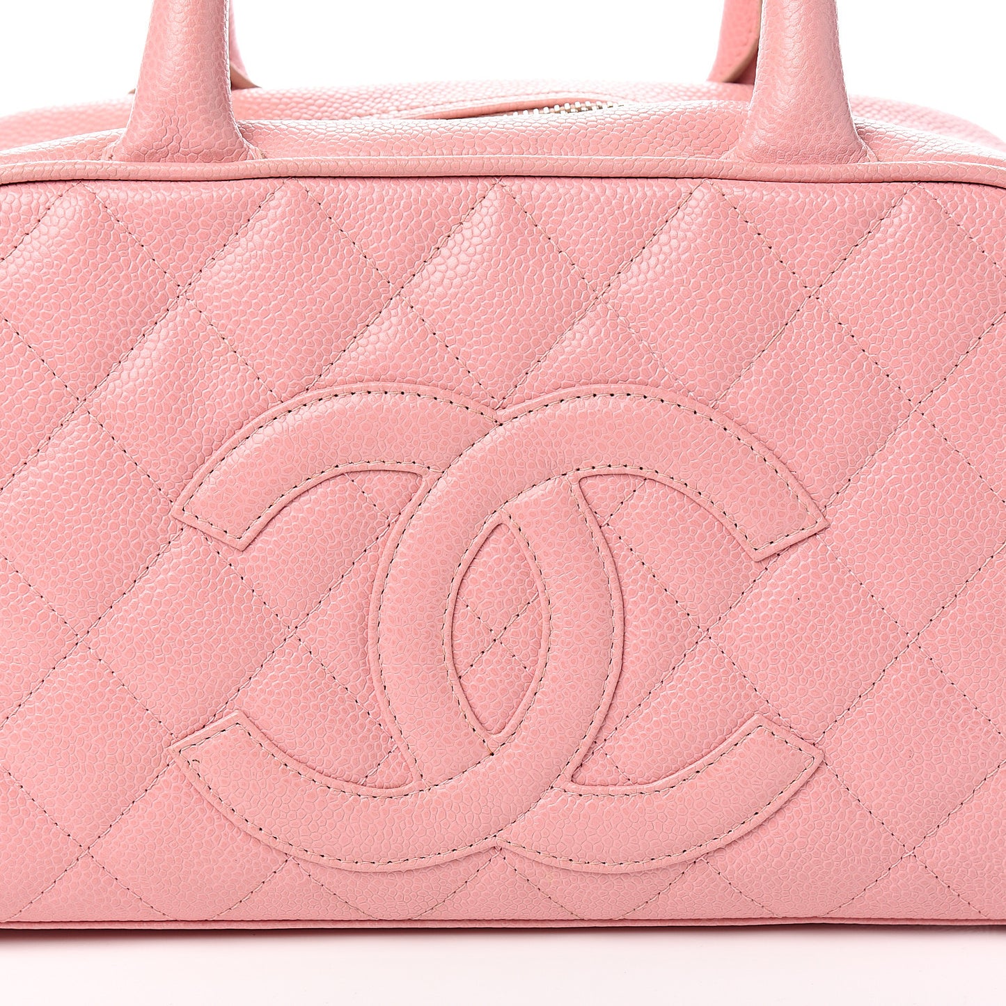 Caviar Quilted Small Bowler Pink