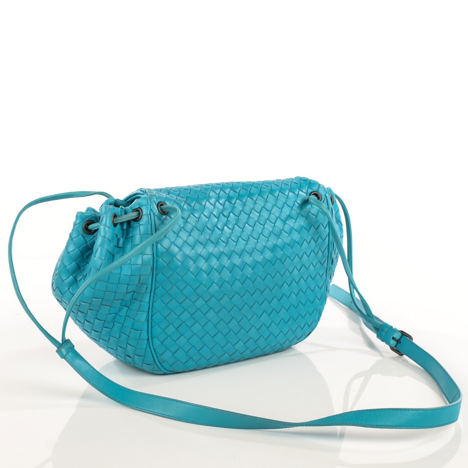 Bottega Veneta Nappa Intrecciato Shoulder Bag Turquoise 3 of 8