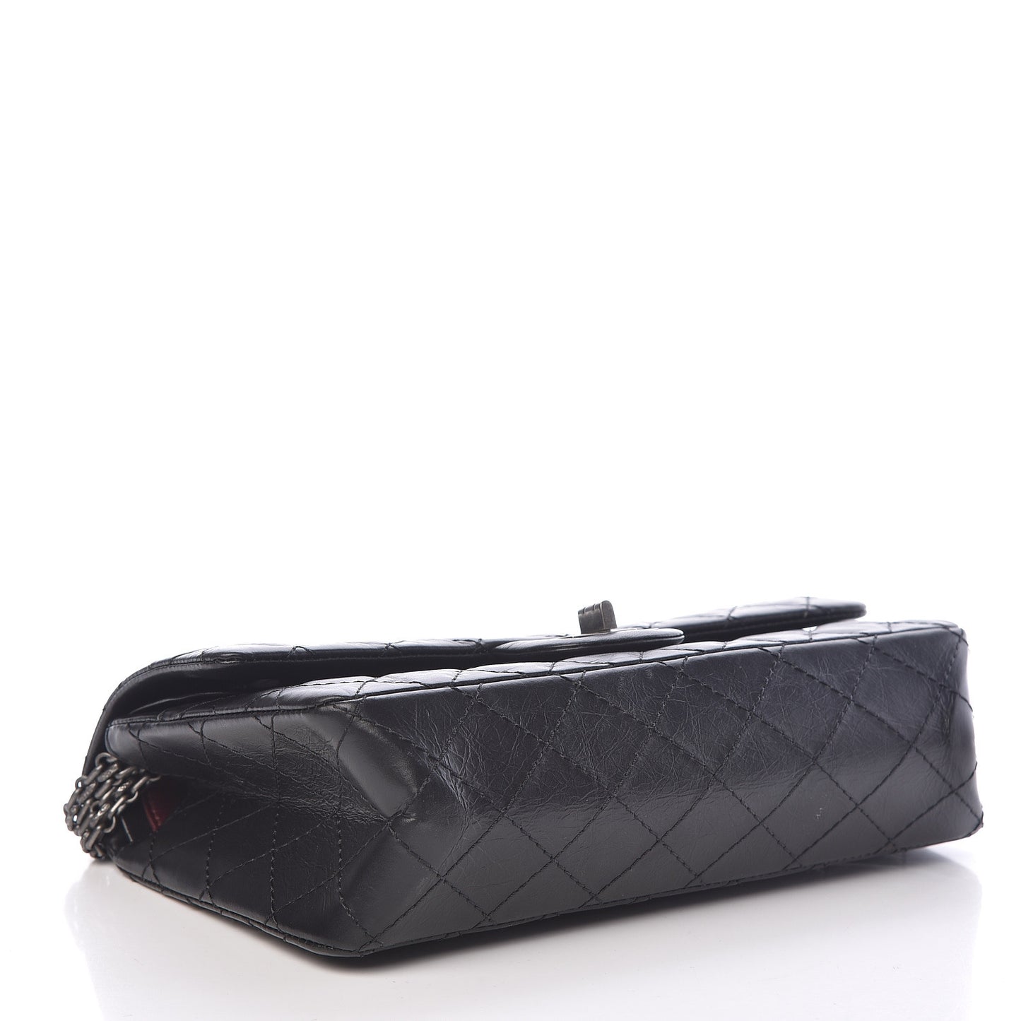 Aged Calfskin Quilted 2.55 Reissue 225 Flap Black